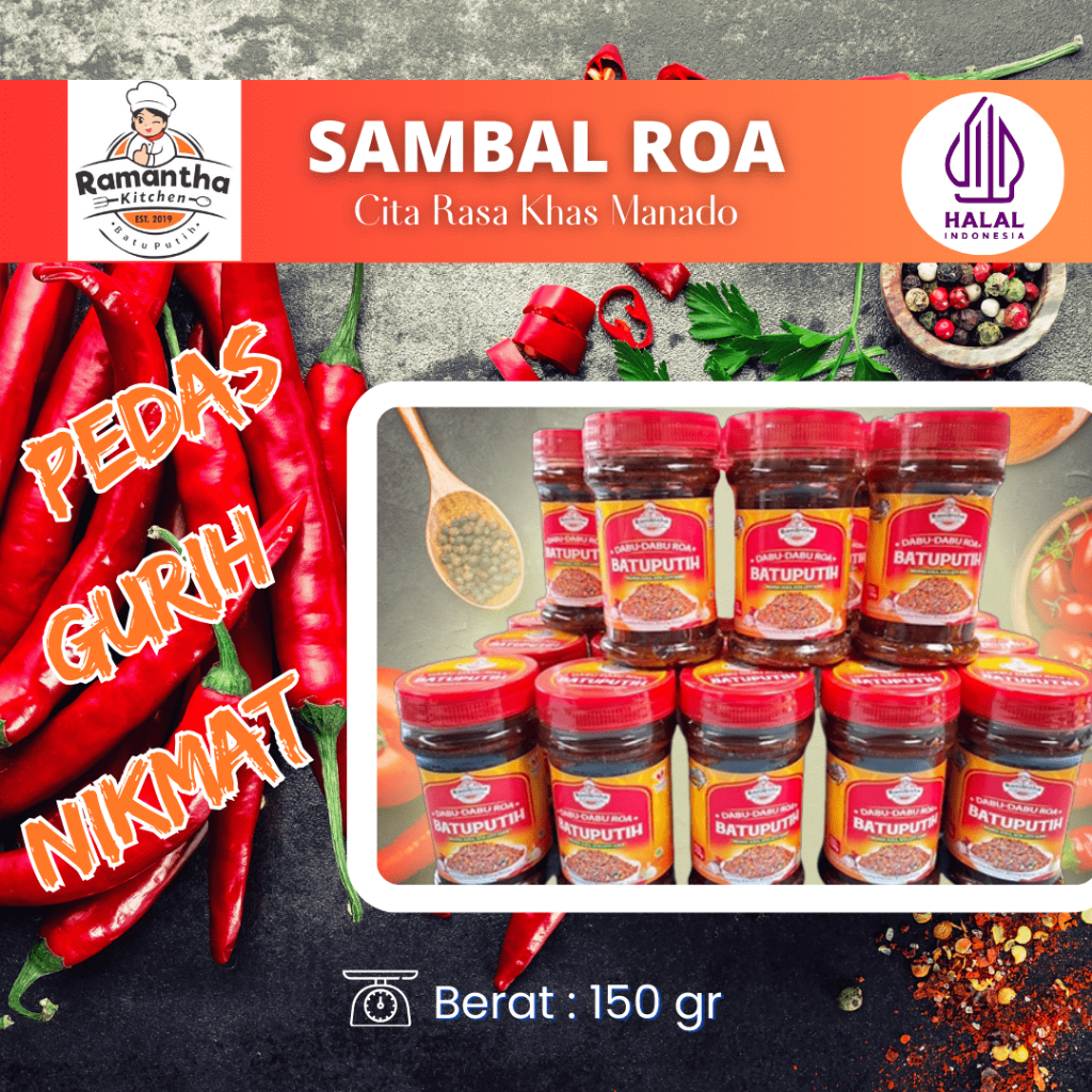 

Sambal ROA Bitung, Cita Rasa khas Manado 150 gr