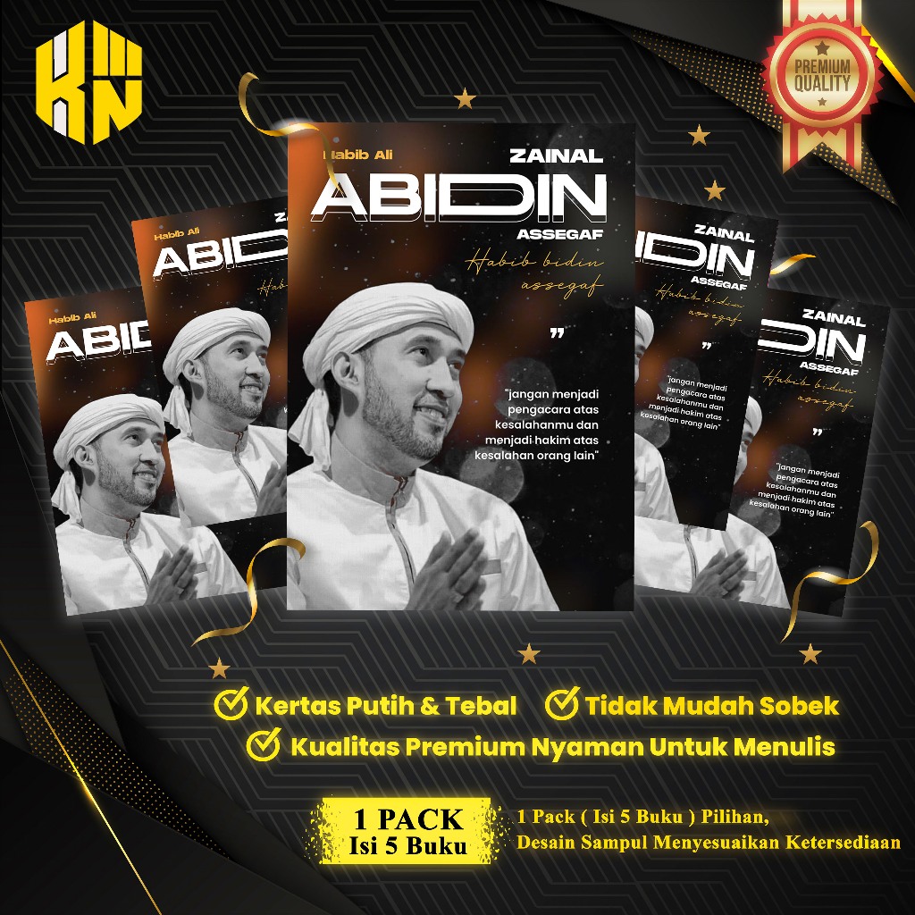 

KEN.IND - Buku Tulis Sekolah Custom Tema HABIB ALI ZAINAL ABIDIN Bergaris 38 Lembar 1 Pak Isi 5 Buku/ Buku Tulis Anime/ Buku Aesthetic/ Buku Catatan