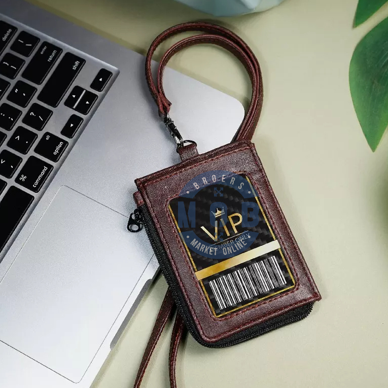 

Name Tag Seleting ID Card Holder Resleting Lanyard Risleting Name Tag Lanyard Zipper Kulit Sintetis - Aksesoris Kantor Stylish Untuk Penyimpanan Kartu