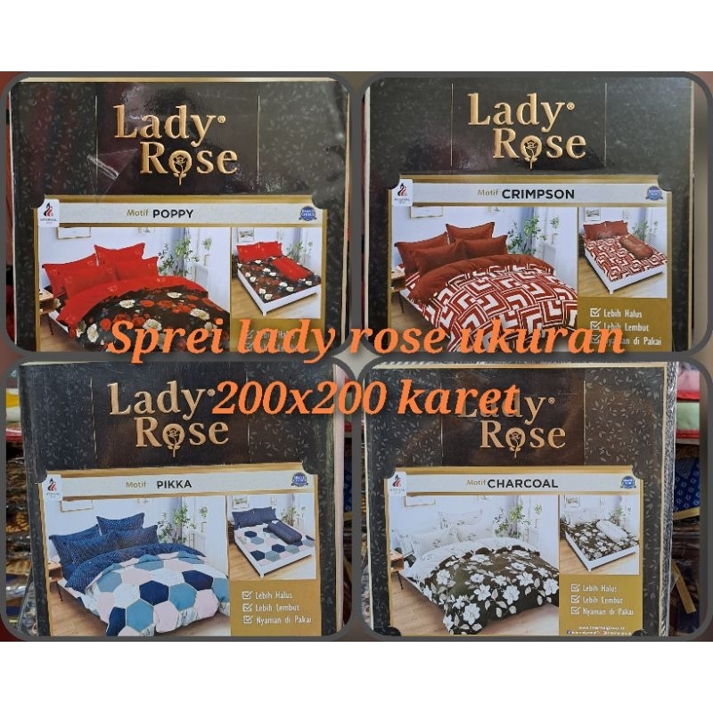 sprei lady rose jumbo ukuran 200x200 karet