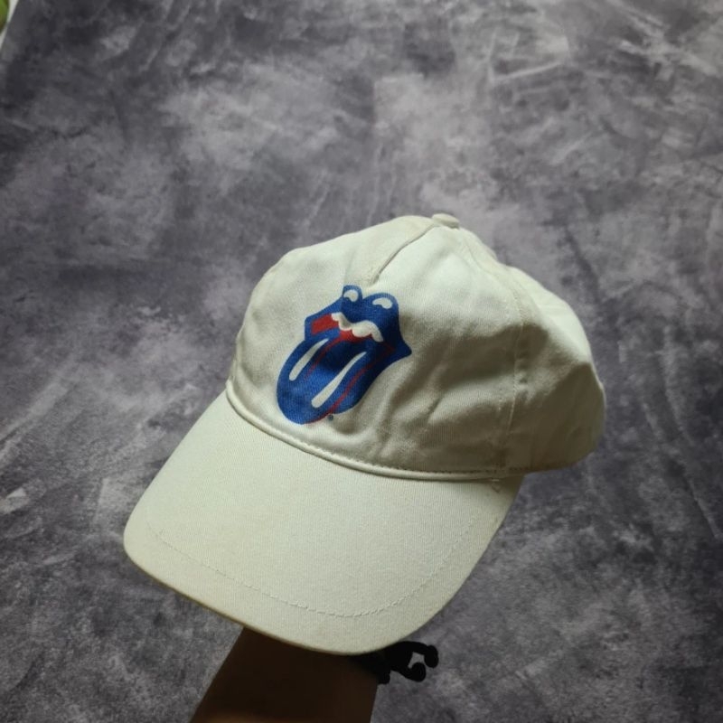 Topi Zara X Rolling Stones White Cap Second ORIGINAL