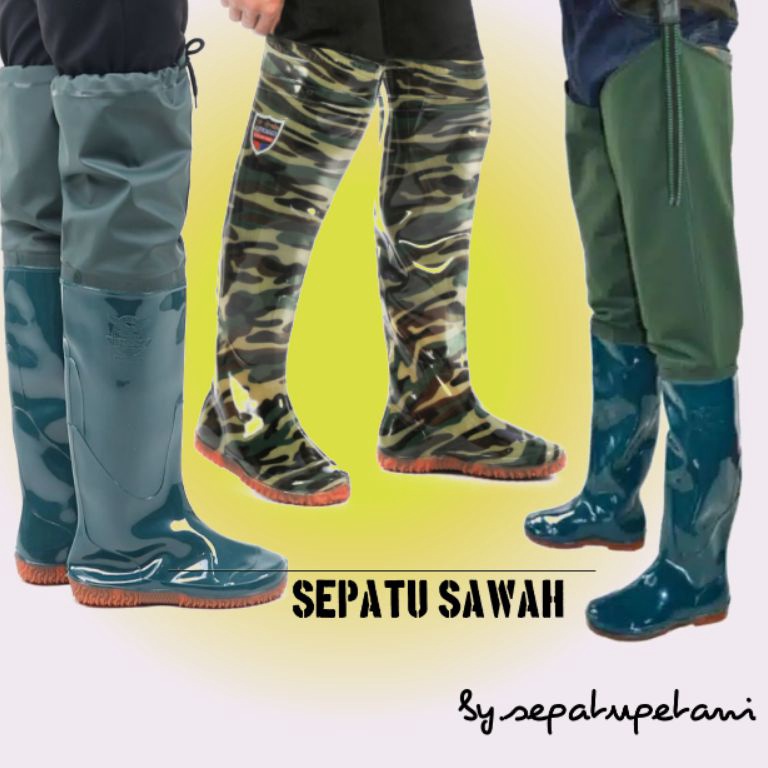 Sepatu Boot Anti Air HujanBoot Karet Panjang LenturSepatu Boots Sawah PetaniSepatu Boot Dewasa Anti 