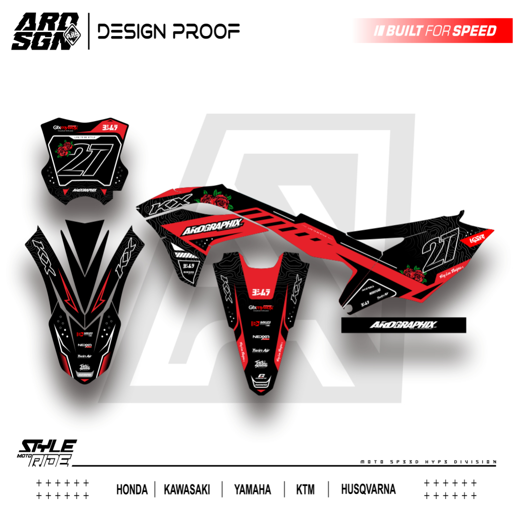 Decal kawasaki KX 250f / KX 85 full body custom - decal kx premium