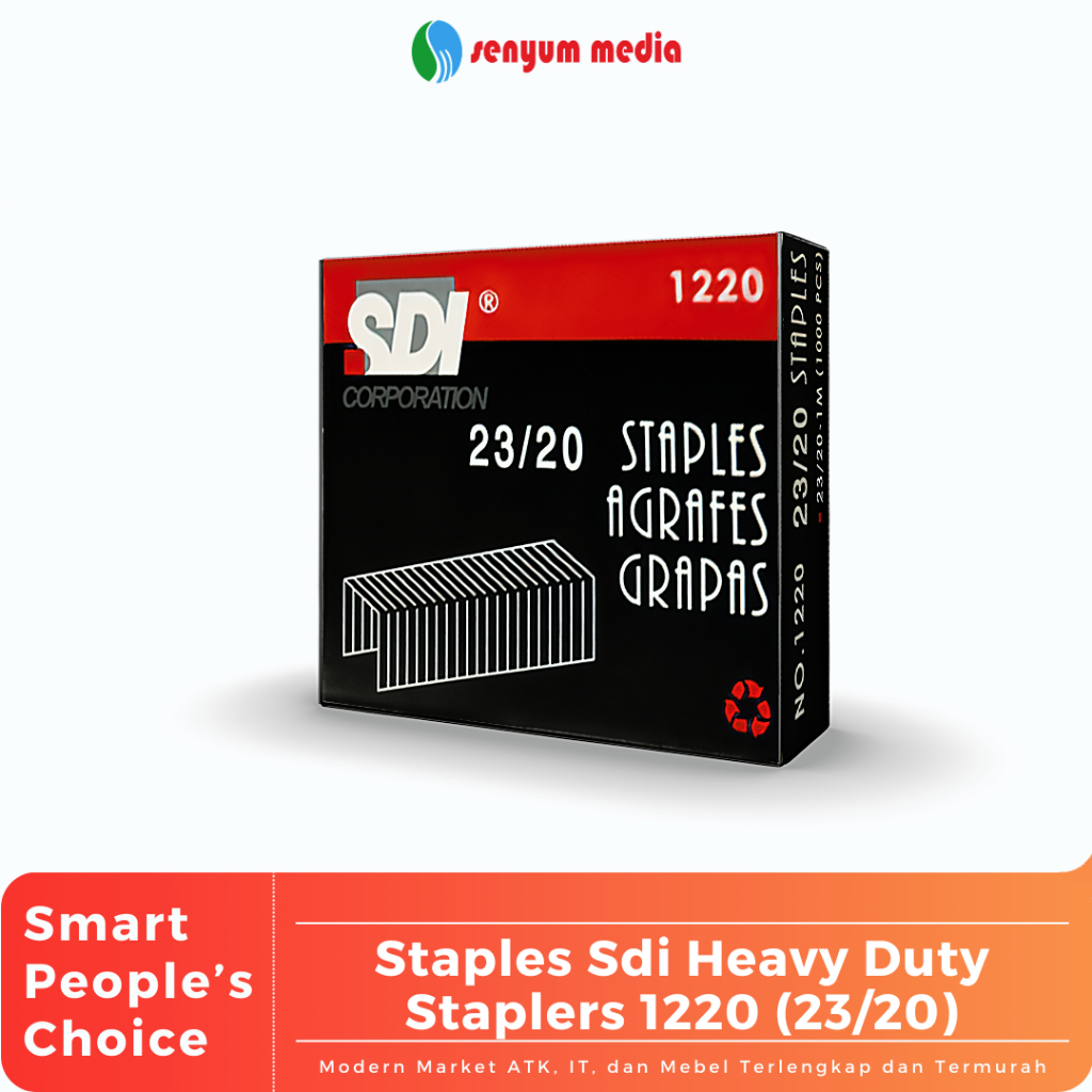 

Staples Sdi Heavy Duty Staplers 1220 (23/20) (1 Pak Isi 1000 Staples) (S:PCS)