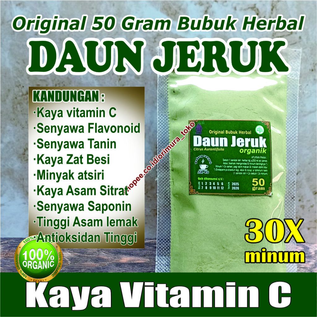 

DAUN JERUK ORGANIK serbuk >> Kaya Vitamin C - Antioksidan Tinggi dll.<<