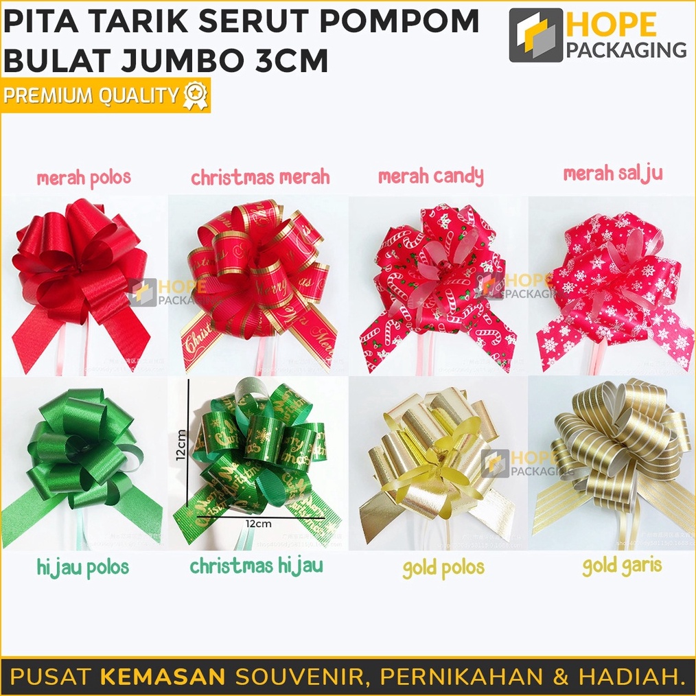 

PESTA DISKON Pita Tarik Serut Pompom Bulat Jumbo 3 cm Pita Bulat Souvenir Parcel Pita Kado Pita Serut Pompom Pita Kotak Hampers Pita Wedding Pita Aksesoris Pernikahan