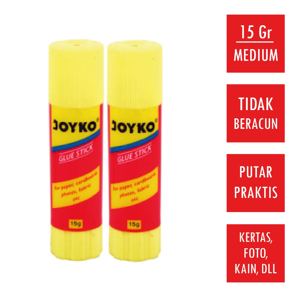 

PESTA DISKON 1 Pcs Glue Stick 15Gr Lem Kertas Stik Putar Kecil 15 Gram Gr JOYKO GS15 GS12 Non Toxic Aman Tidak Beracun
