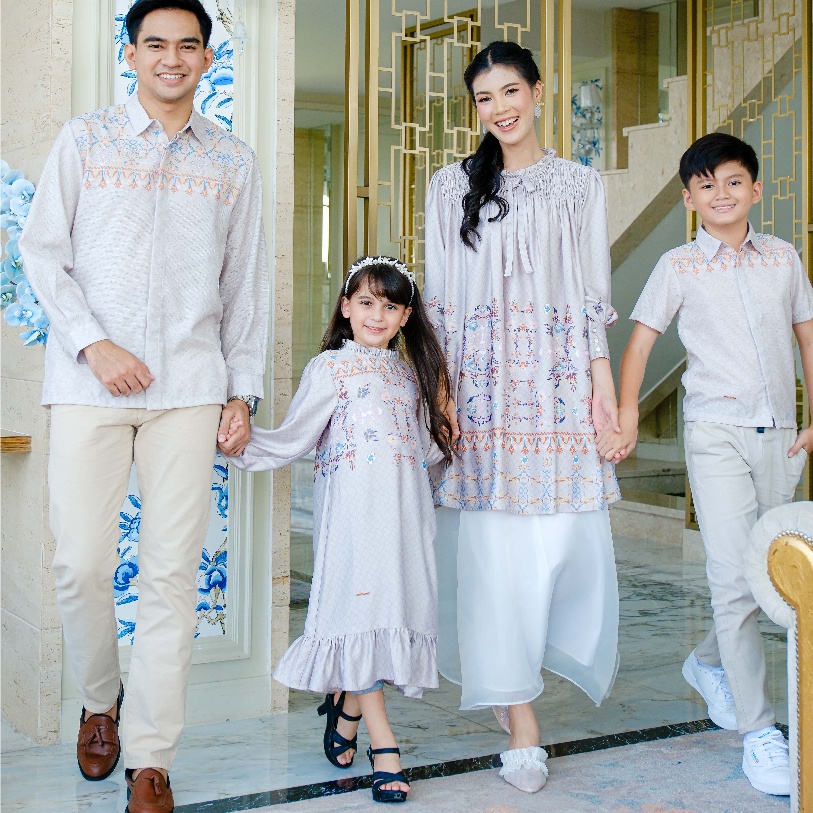 Mayoutfit Petale Set Series Pale Lilac  Sarimbit Lebaran Baju Muslim Raya Keluarga KODE I1D3