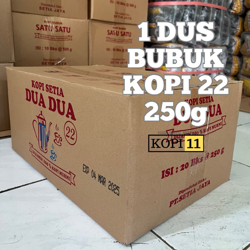 

1 Dus Kopi Bubuk 250g Kopi 22 Kopi Bubuk Dua Dua 100% Kopi Murni PT Setia Jaya Mandiri Putra