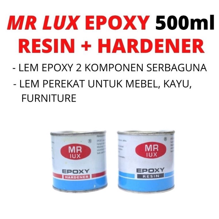 

Lem EPOXY Resin Hardener MR LUX Kemasan 25 Gram Kaleng x C5N9