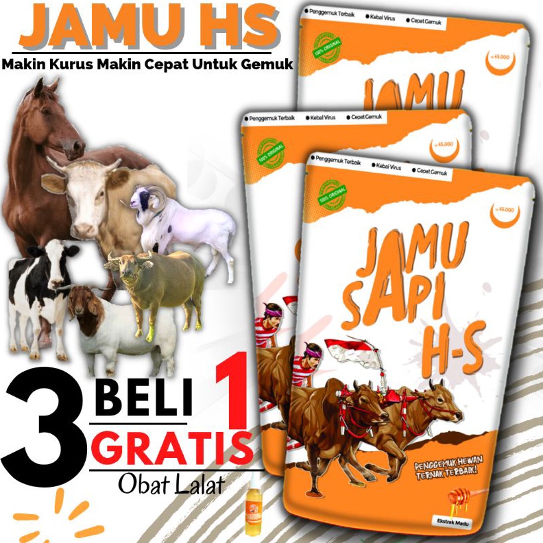 KODE J66P JAMU SAPI HS PENGGEMUK LAHAP MAKAN SEMUA TERNAK GEMUK PERMANEN JAMU SAPI HS BISTERNA