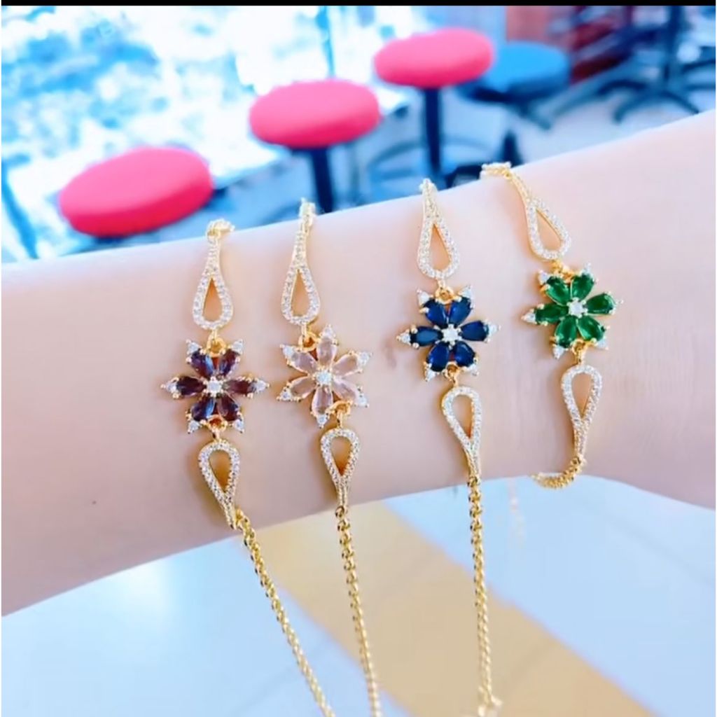 Gelang Wanita Permata Warna Warni