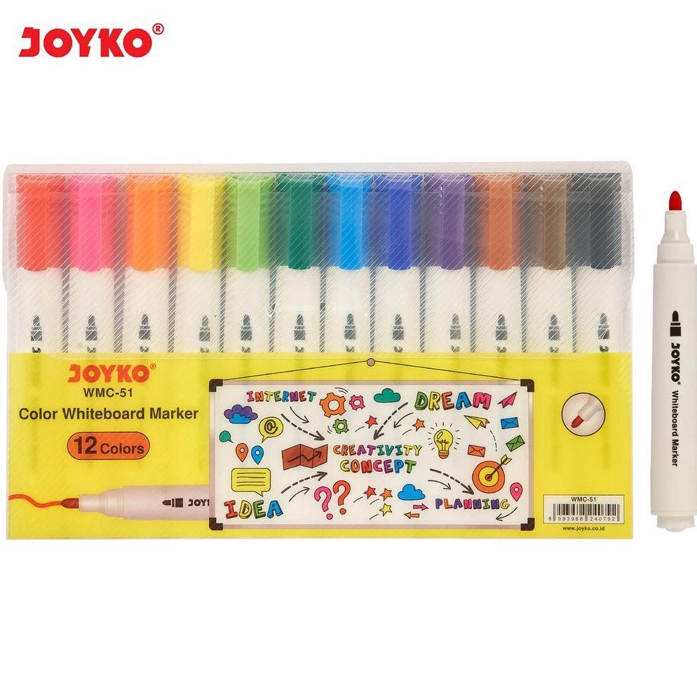 

KODE V26Y Color Whiteboard Marker Spidol Warna Papan Tulis Joyko WMC51
