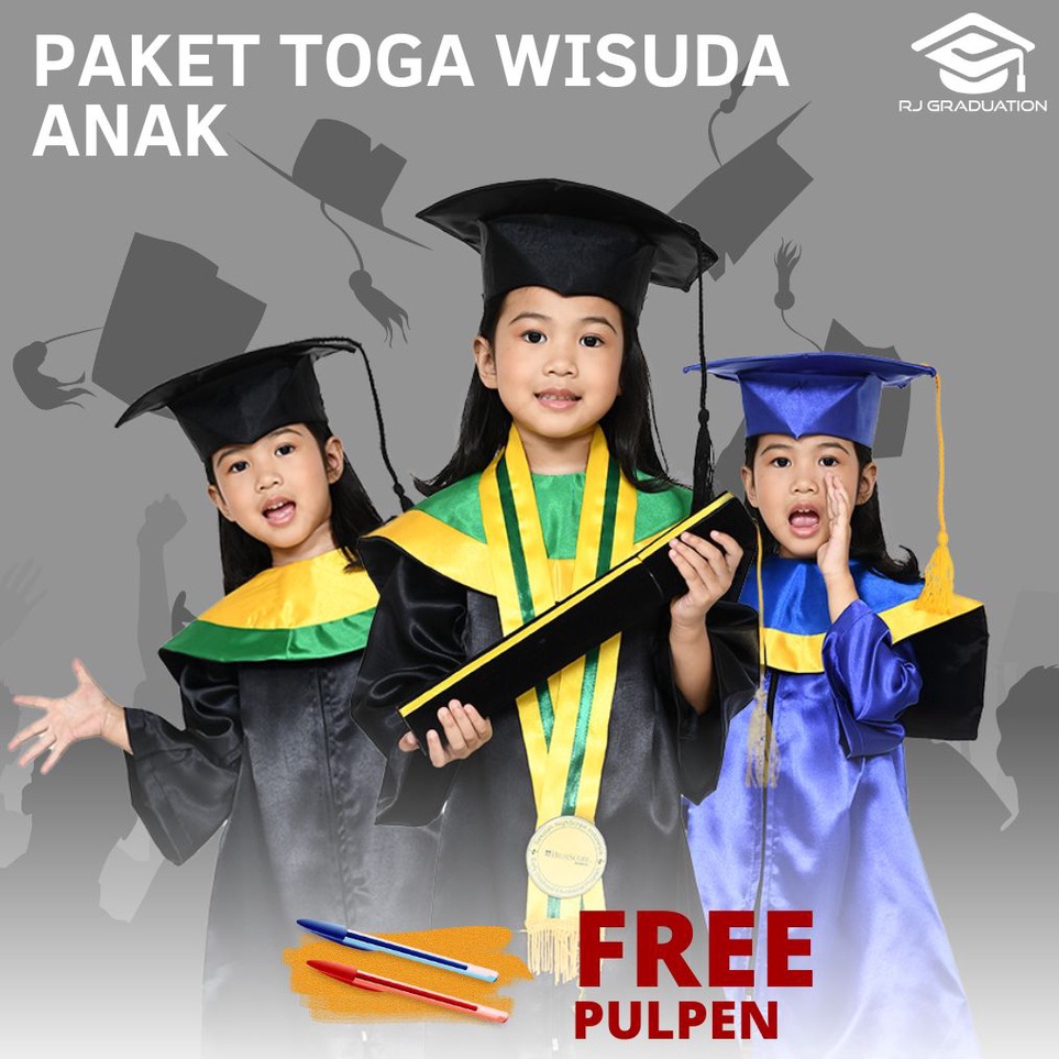 

Paket Toga Wisuda Anak Toga TK Wisuda Paud Slaber dan Jubah anak warna warni k D7I3