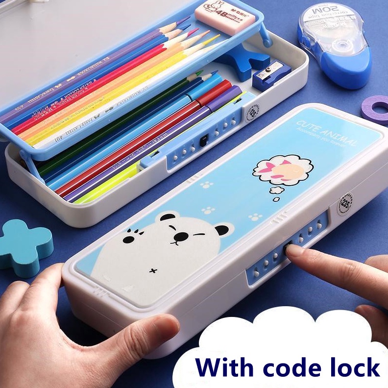 

HEMAT Kotak Pensil 2 Tingkat AnakAnak dengan Sandi Password Model Terbaru