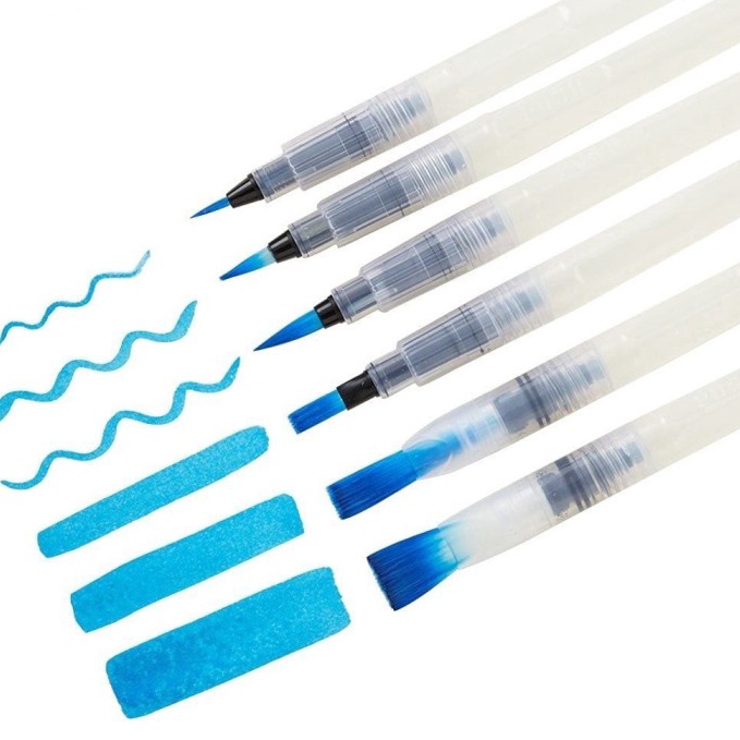 

Refillable Pilot Paint Brush Water Color Brush Ink Pen Soft Set 6 y T3C5
