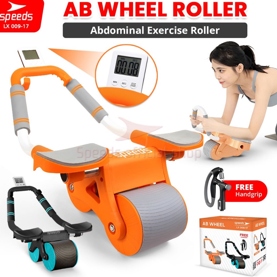 SPEEDS Ab Wheel  Ab Roller  Double Wheel  Alat Push Up Stand Bar Alat Gym  Alat Sit Up 917 Orange s 