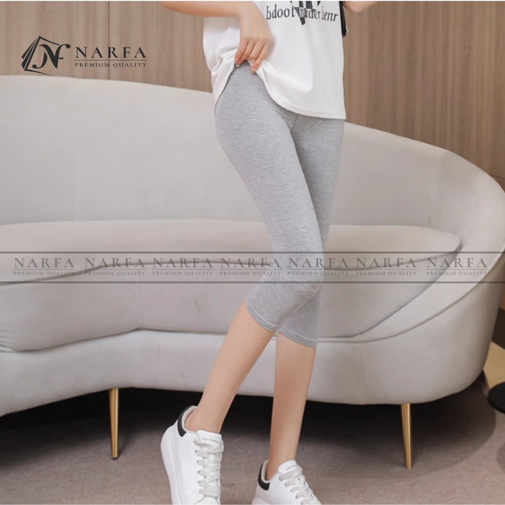 Leging Pendek 3/4 Wanita Dewasa Bahan Kaos - Legging Pendek Wanita - Celana Legging Pendek Dewasa
