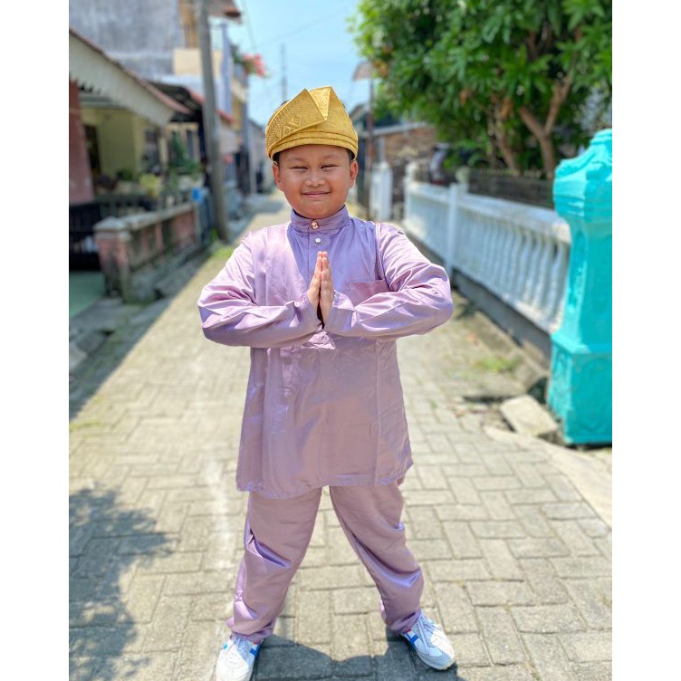 KODE F63Z setelan baju melayu anak Baju Melayu Pria Baju melayu satin