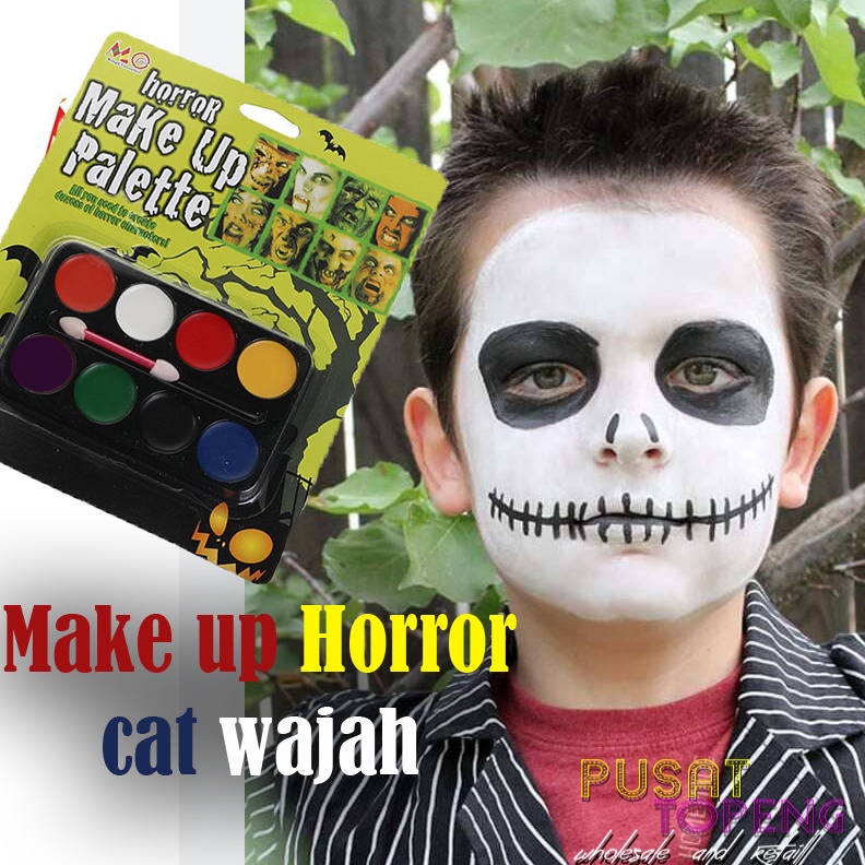 KODE W7V cat wajah face body painting warna putih hitam merah putih biru kuning ungu hijau