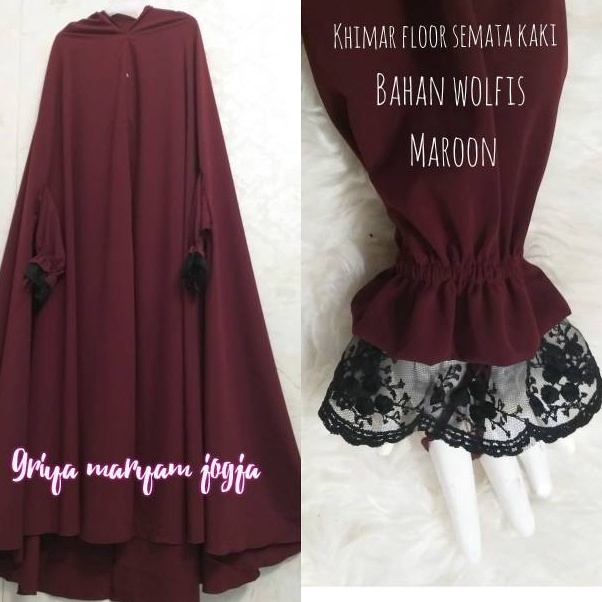 Khimar Floor Wolfis Manset Karet Renda A cincin KODE T1N7
