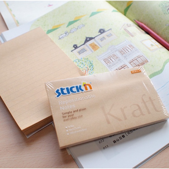 

CEPAT Stickn Kraft Notes 3x5 Inch Sticky Note Kraft ukuran 76 x 127 mm