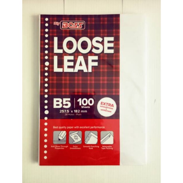 

EKSTRA PROMO Loose leaf B5 polos isi 1 lembar BIG BOSS