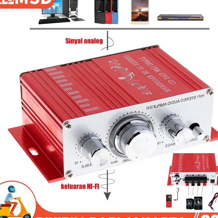 Ampli Mini HiFi Stereo Power Amplifier 12V 2W 2 Channel Power Amplifier Mini Mobil