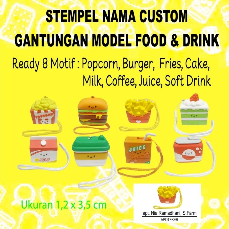 

Stempel Nama Custom Gantungan Kunci Food and Drink