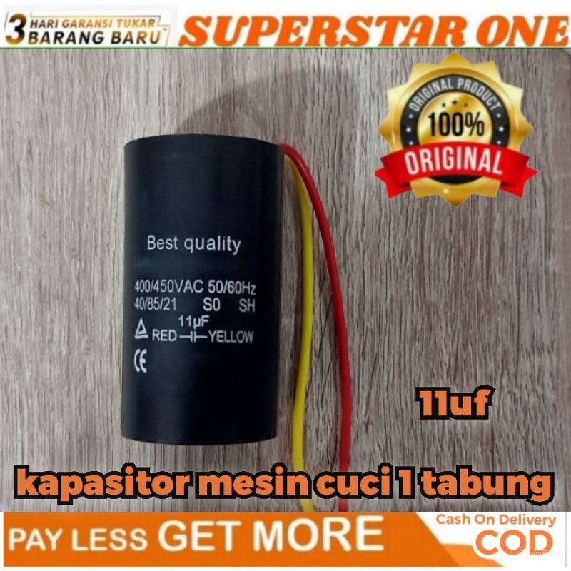 kapasitor mesin cuci 1 tabung 11uf