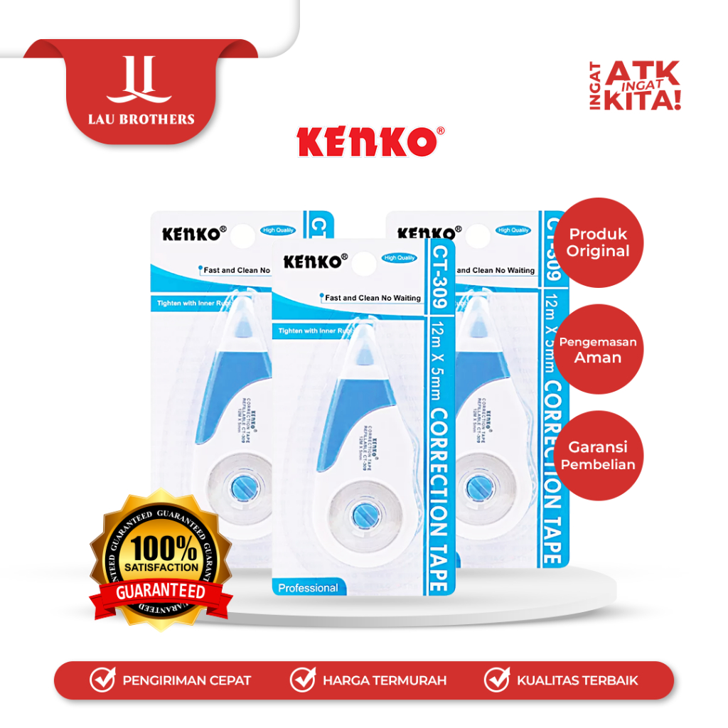 

KENKO PITA KOREKSI/ CORRECTION TAPE CT-309 [12M x 5mm] (1PC)