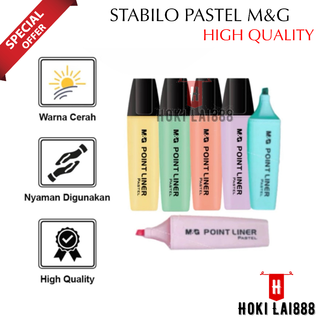 

[HKL] ATK012 M&G POINT LINER STABILO WARNA PASTEL / STABILO HIGHLIGHTER M&G / STABILO PASTEL / POINT LINER