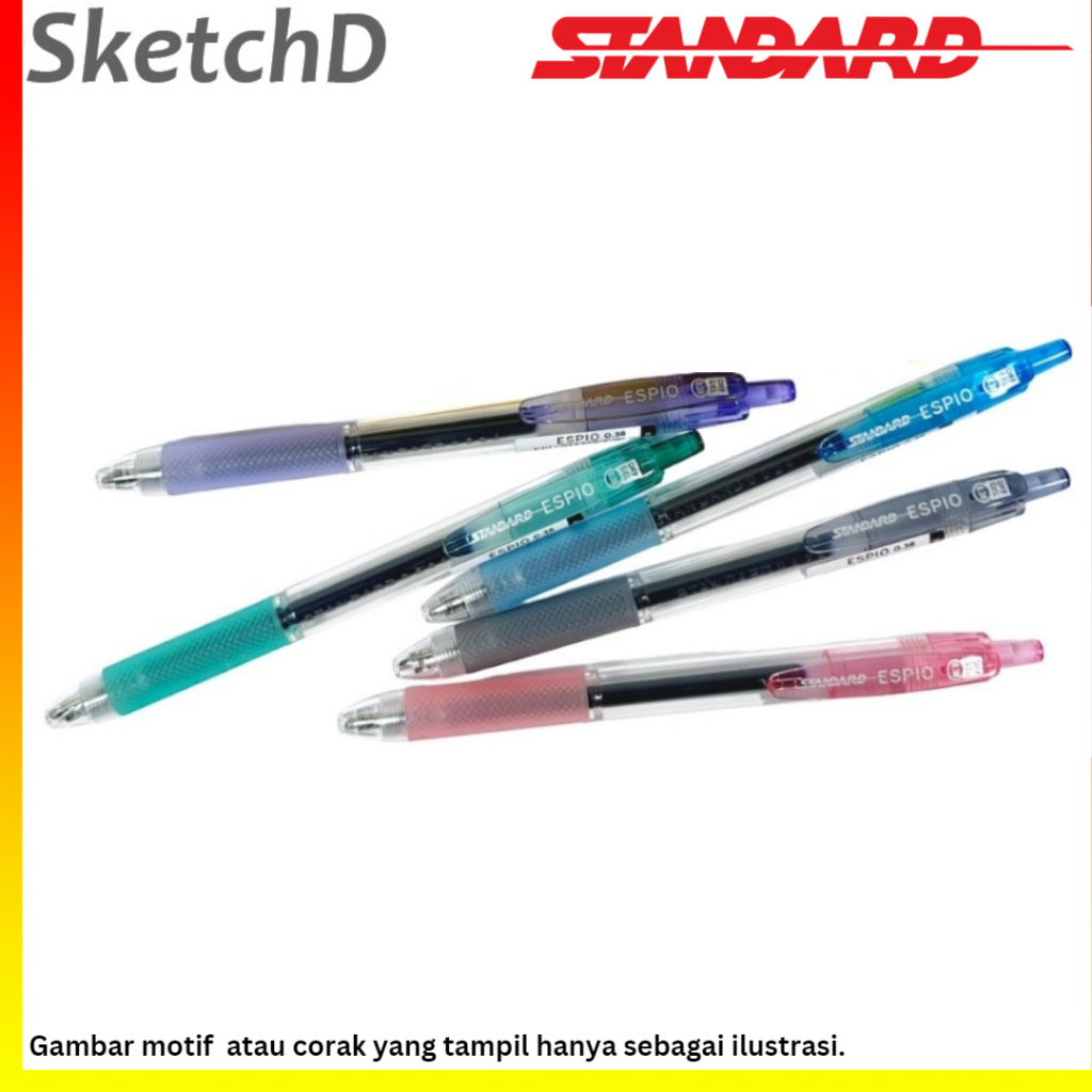 

Pena Espio 0.38 Hitam Standard Bolpoin Retract Cetrek Super Fine Pen Tip