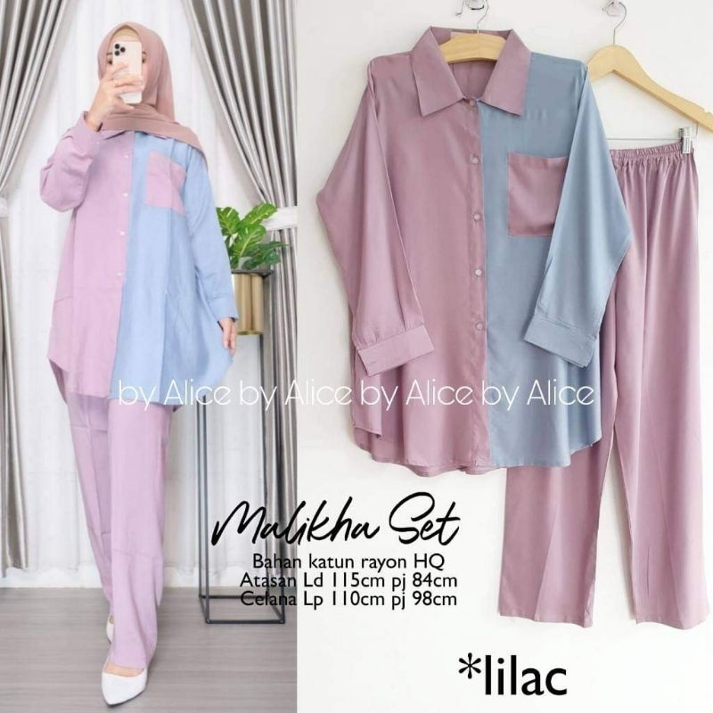 SET CELANA MALIKHA TWOTONE KOMBINASI CRINKLE AIRFLOW PREMIUM