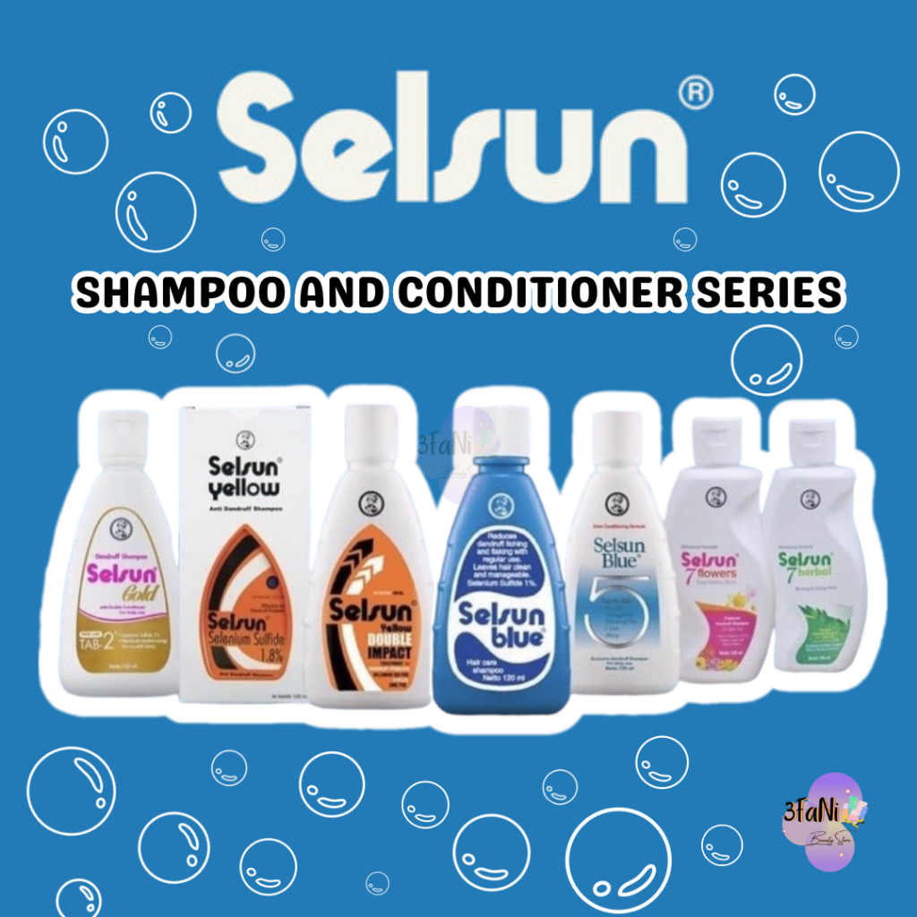 SELSUN SHAMPOO Conditioner Series / Sampo Anti Ketombe Blue 5 Five Yellow Double Gold 7 Seven Herbal