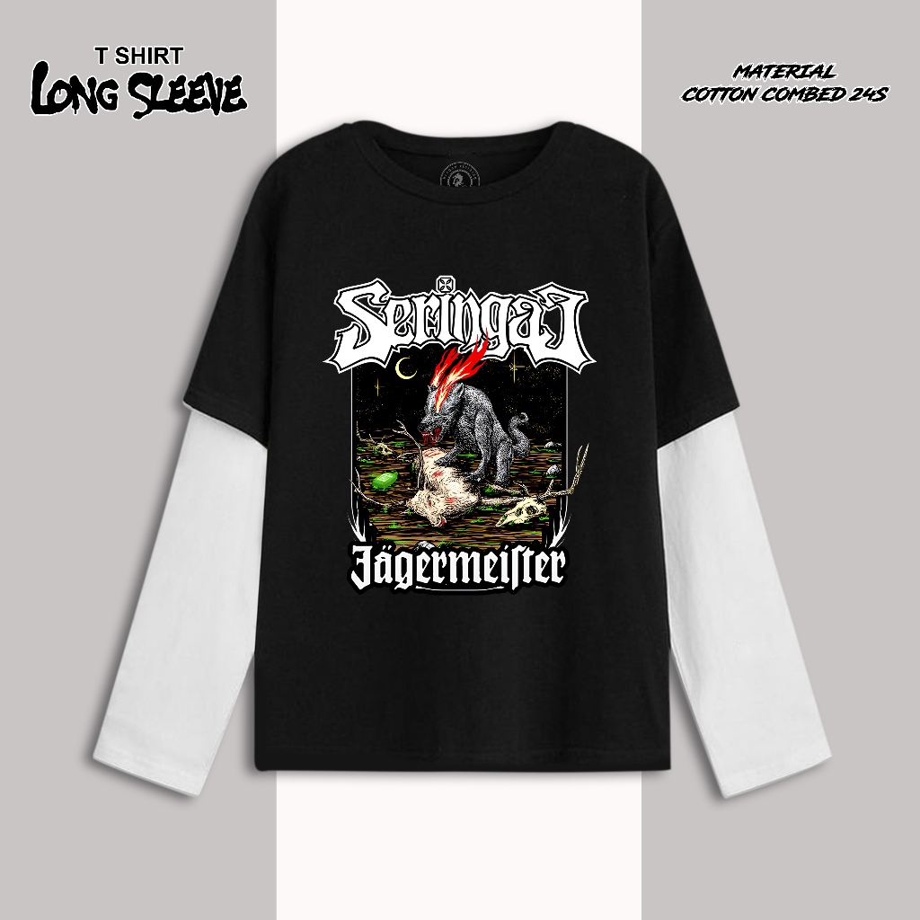 DRAGON CLOTHING / Kaos SERINGAI JAGER / Kaos Long Sleeve Double Layer / Combed24 s
