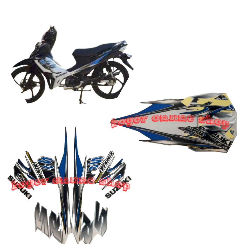 stiker striping body motor smash titan 2012 hitam-putih