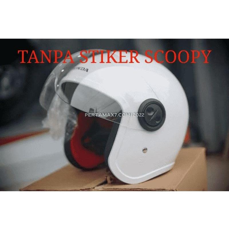 (SCOOPY PUTIH / HITAM) Helm Honda Original, Model Scoopy TANPA STIKER SCOOPY (POLOSAN)