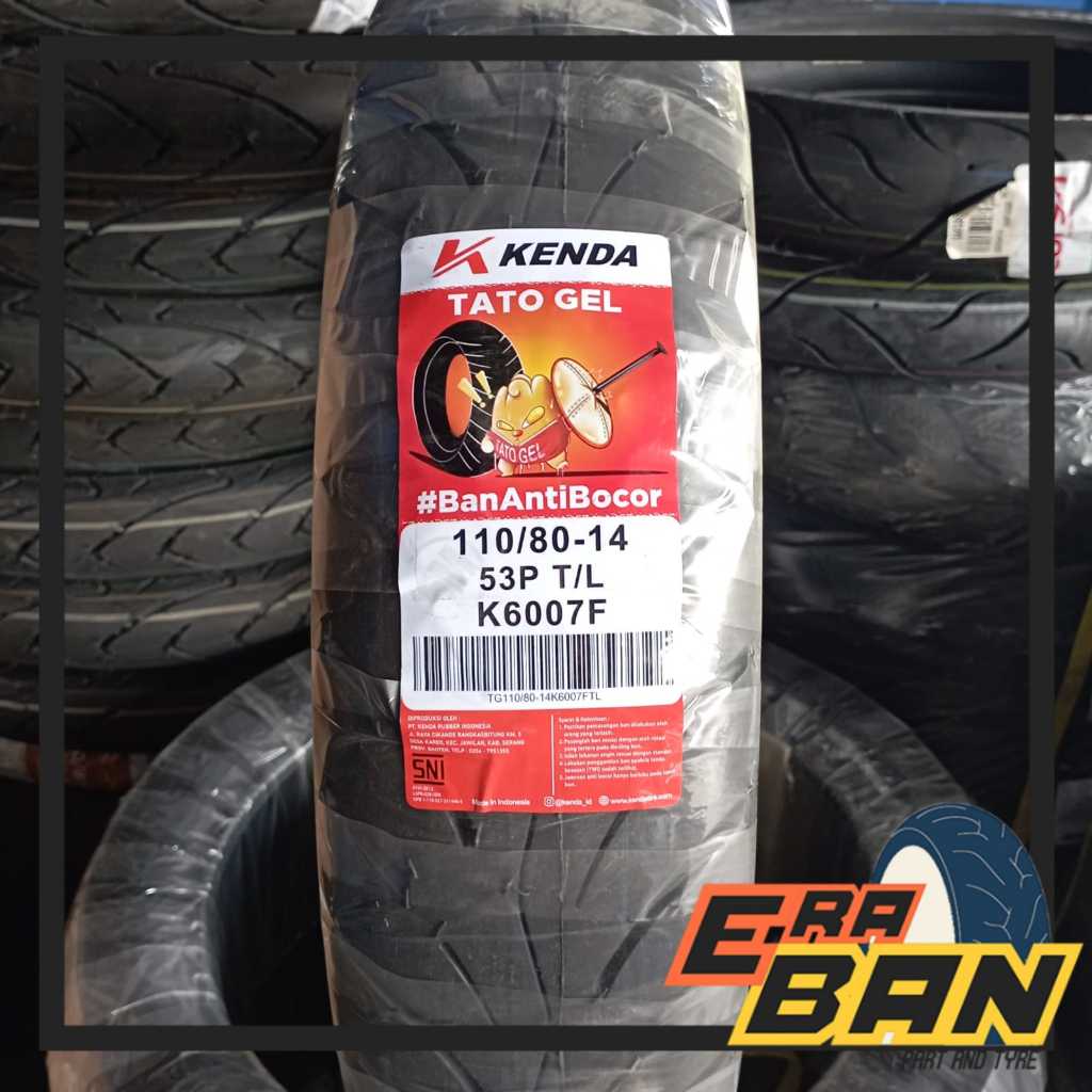 BAN LUAR KENDA TATO GEL K6007 110 80 RING 14 TUEBELESS ANTI BOCOR