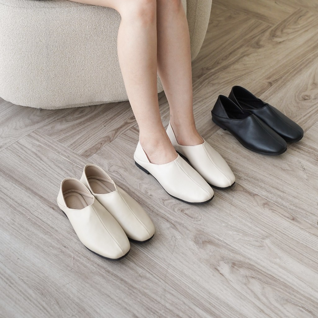 ZODE - JASMINE Sepatu Flat Wanita | Sepatu Wanita Kantor | Sepatu Teplek Wanita Slip On Polos Premiu