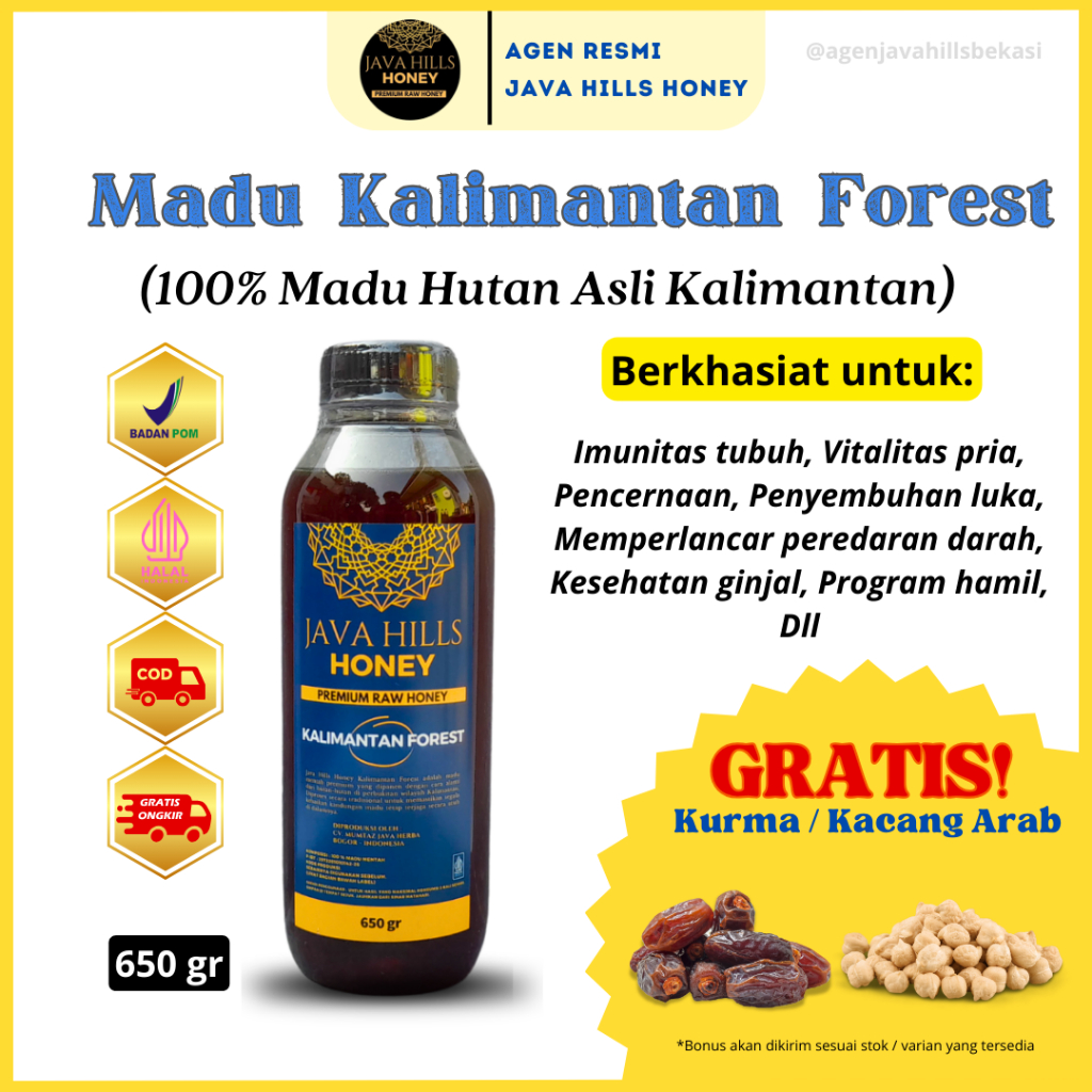

650 gr Madu Hutan Kalimantan / Madu Hutan Kalimantan by Java Hills Honey / Madu Hutan Liar