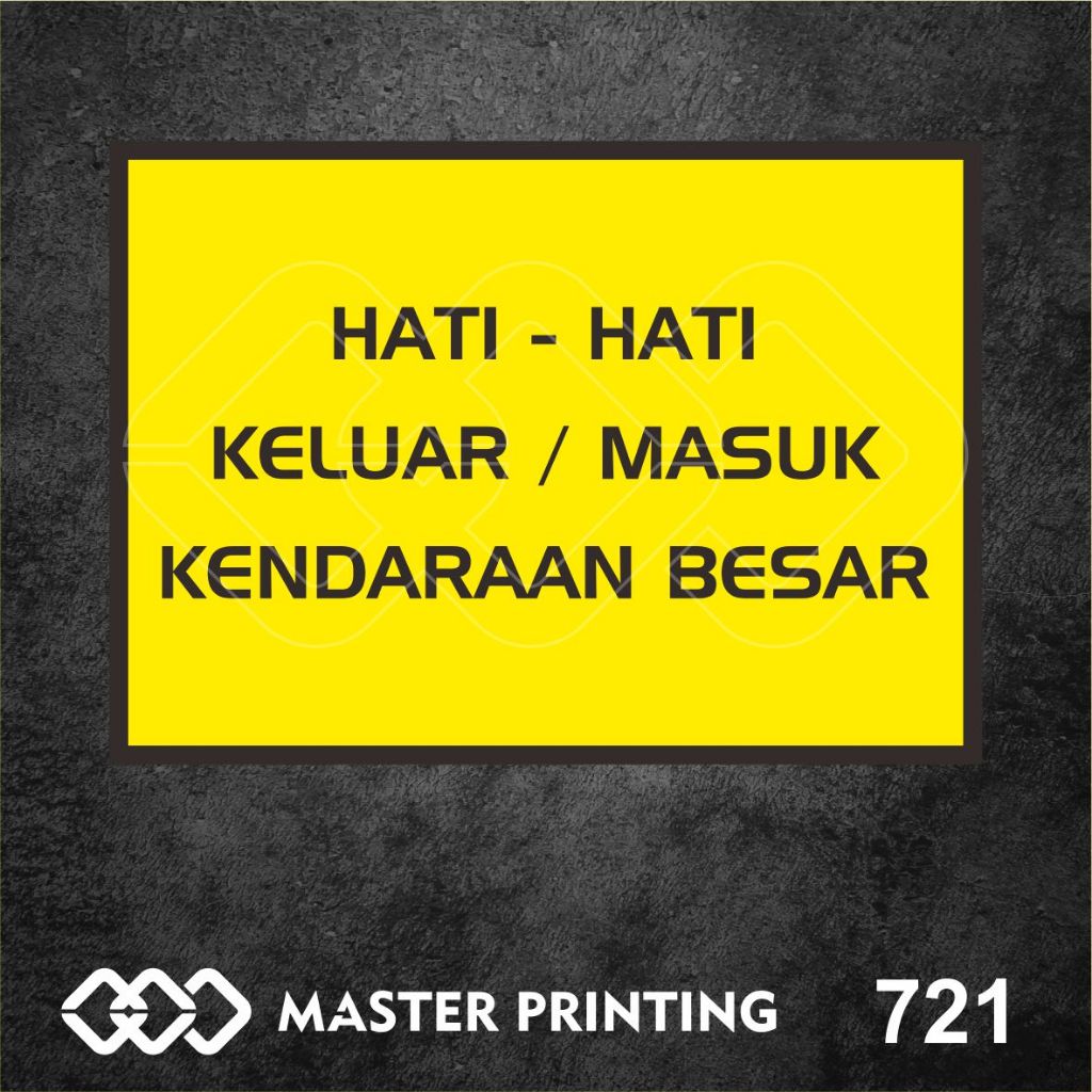 

721 - Stiker Hati-hati Keluar Masuk Kendaraan, Sticker Vinyl, Tahan Air, Termurah, dan Bisa Custom
