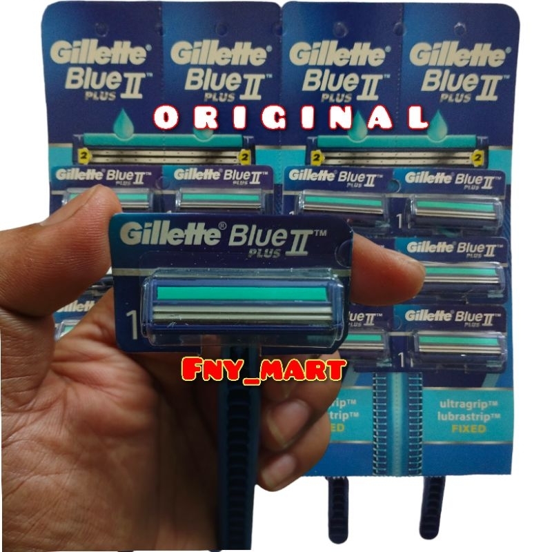 Gillette Blue 2 Plus Alat Cukur Kumis Jenggot Janggut Dengan 2 Mata Pisau Super Tajam