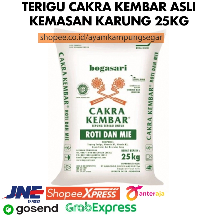 

Cakra Kembar 25kg 25 kg Tepung Terigu Protein Tinggi