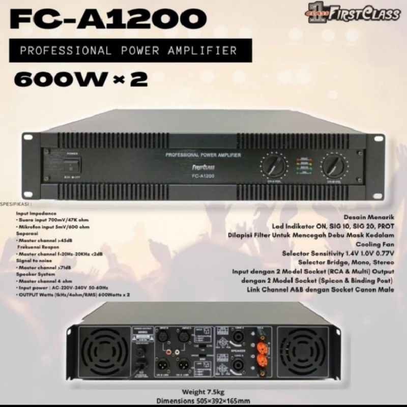 PROFESSIONAL POWER AMPLIFIER FC-A1200 FIRSTCLASS FCA1200