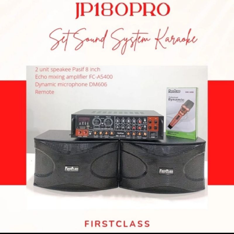 PAKET SOUND SYSTEM 8 INCH FIRSTCLASS JP 180 PRO SOUND SYSTEM SET
