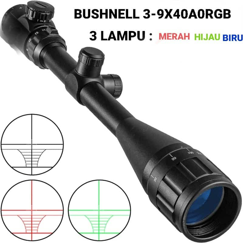 Teleskop Bushnell 3-9x40 AOEG RA BONUS BATERAI