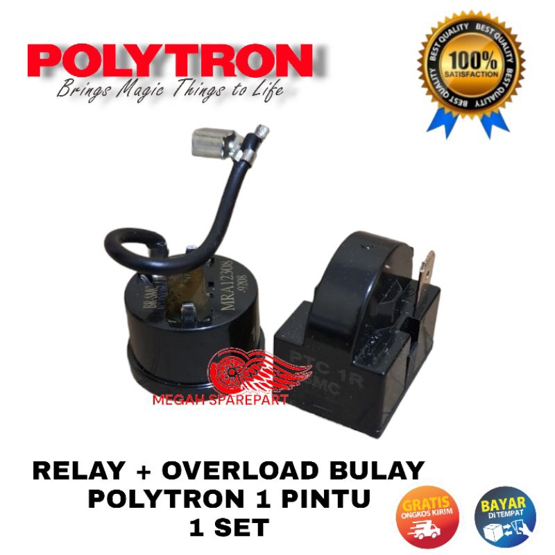 Relay Ptc+ overload bulat kulkas POLYTRON 1 PINTU= OVERLOAD KULKAS