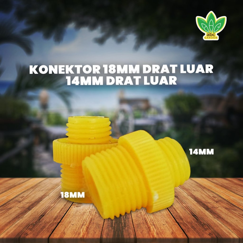 Konektor 18mm Drat Luar ke 14mm Drat Luar