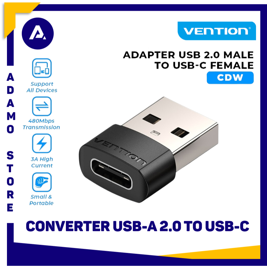 Vention Converter USB A Male to USB Type C Female Adapter USB Type-C - CDW